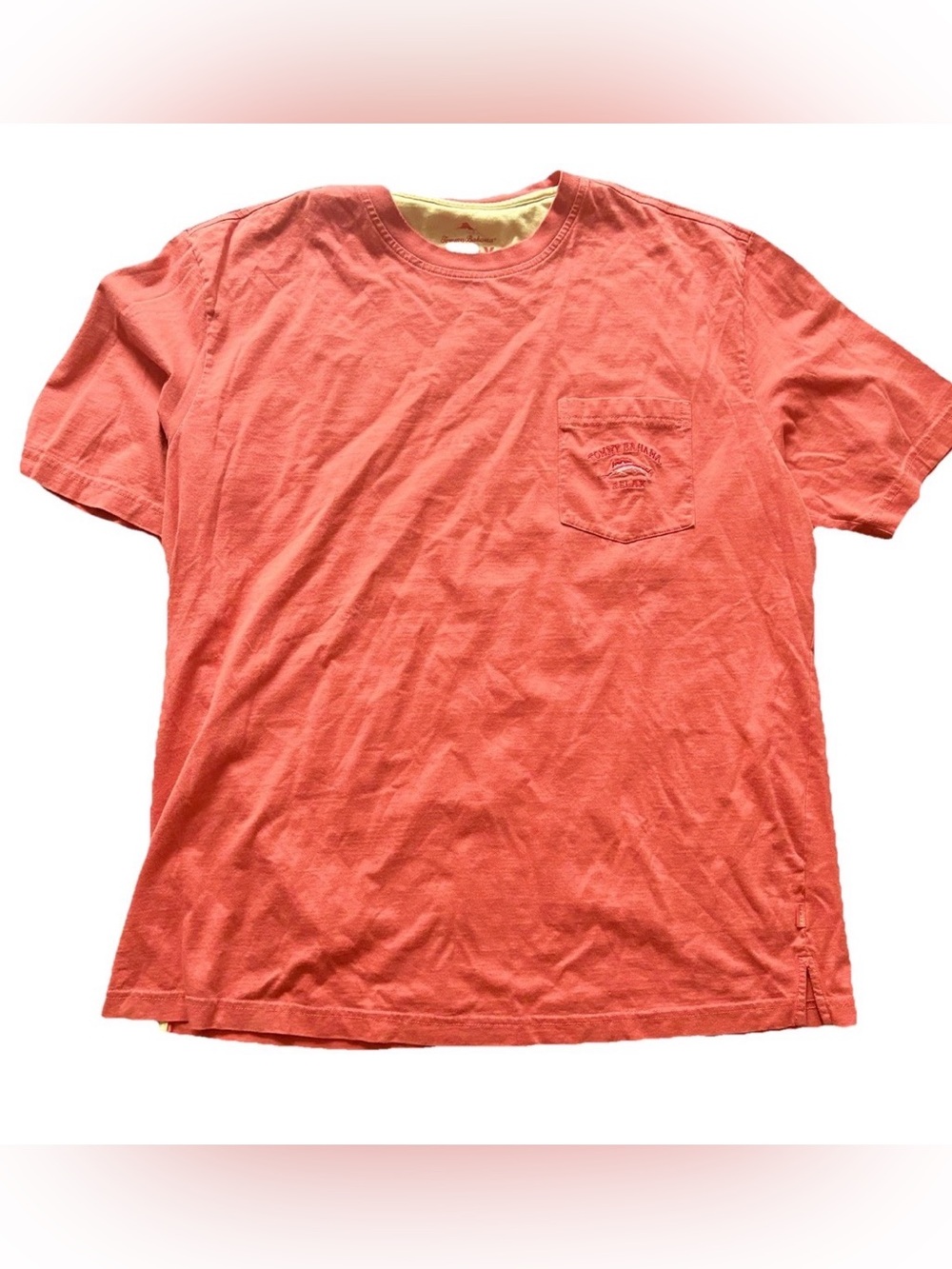 Tommy Bahama Shirt Mens XL Coral Bali Skyline Pocket T-Shirt Cotton